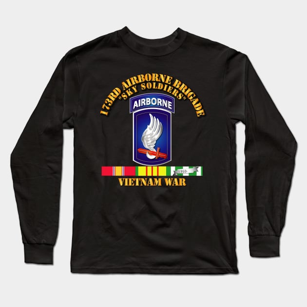 SSI - 173rd Airborne Brigade w VN SVC Ribbons Long Sleeve T-Shirt by twix123844